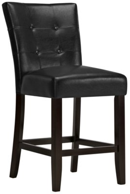 Monark Black 24" Upholstered Barstool