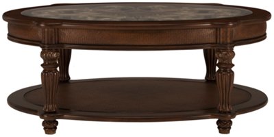 Dark Tone Glass Oval Coffee Table