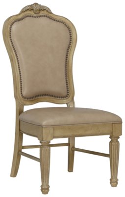 Regal Light Tone Leather Side Chair