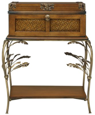 Palm Mid Tone Metal Nightstand