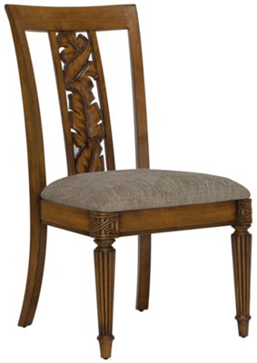 Mid Tone Carved Side Chair