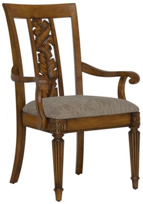 Mid Tone Carved Arm Chair