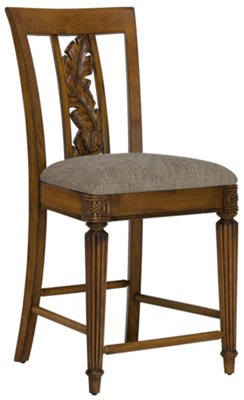 Mid Tone 24" Carved Barstool