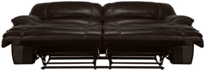 Benson Dk Brown Leather & Vinyl Reclining Sofa