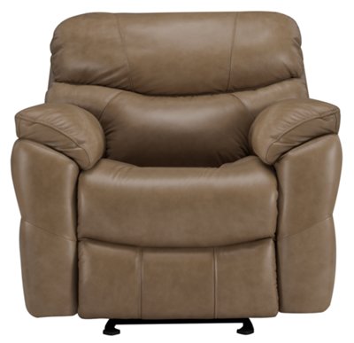 Derek Dk Taupe Leather & Vinyl Power Recliner