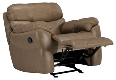Derek Dk Taupe Leather & Vinyl Power Recliner