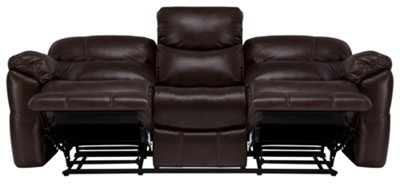 Derek Dk Brown Leather & Vinyl Power Reclining Sofa