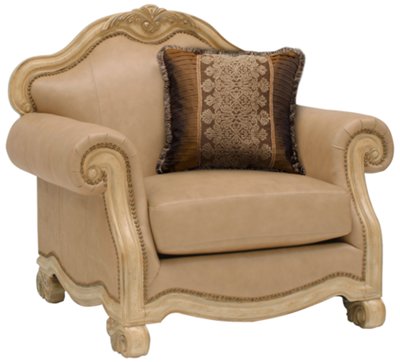 Regal Light Tone Leather Chair