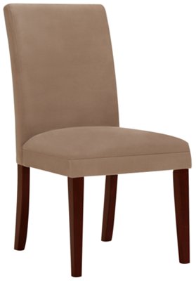 Dk Beige Microfiber Upholstered Side Chair