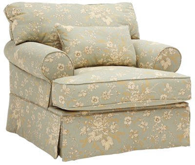 Lt Green Cotton Accent Chair