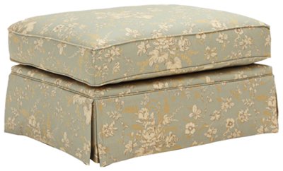 Lt Green Cotton Accent Ottoman
