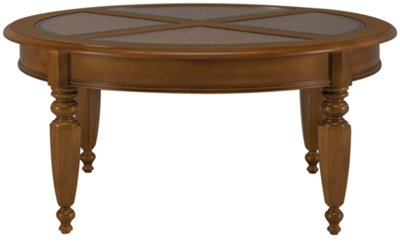 Mid Tone Woven Round Coffee Table