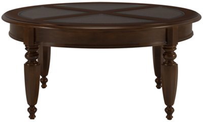 Dark Tone Woven Round Coffee Table