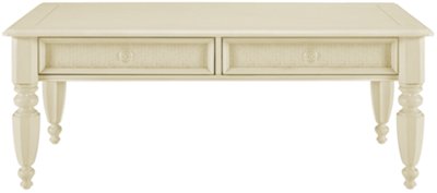 White Woven Rectangular Coffee Table