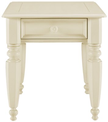 Claire White Wood Storage End Table
