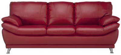 Malta2 Red Leather & Vinyl Sofa