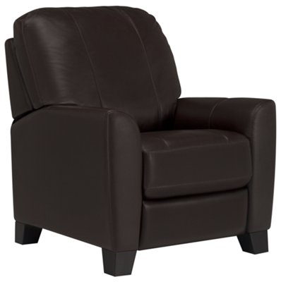 Dk Brown Leather & Vinyl Recliner
