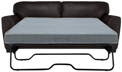 Dk Brown Leather & Vinyl Sleeper