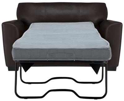 Dk Brown Leather & Vinyl Sleeper