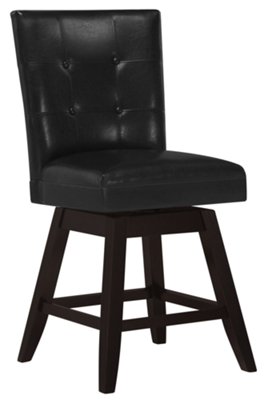 Monark Black Swivel 24" Upholstered Barstool