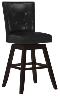 Monark Black Swivel 30" Upholstered Barstool