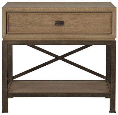 Light Tone Metal Nightstand