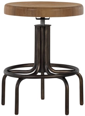 Light Tone Wood Adjustable Stool