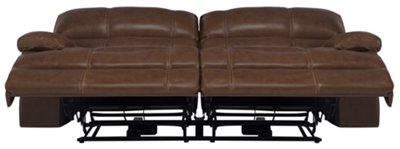 Alton2 Md Brown Leather & Vinyl Manually Reclining Living Room