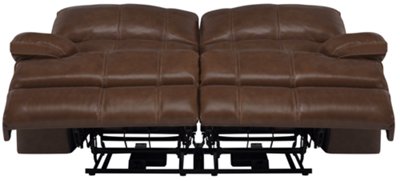 Alton2 Md Brown Leather & Vinyl Manually Reclining Living Room