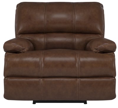 Alton2 Md Brown Leather & Vinyl Manually Reclining Living Room