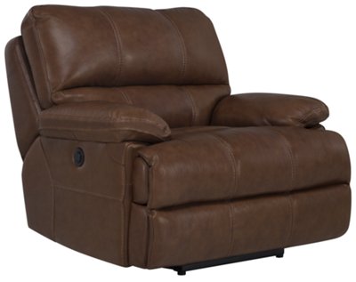 Md Brown Leather & Vinyl Recliner