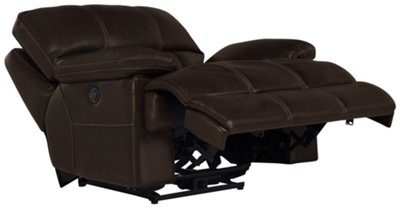Alton2 Dk Brown Leather & Vinyl Recliner
