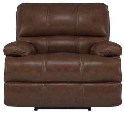 Alton2 Md Brown Leather & Vinyl Power Recliner