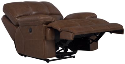 Alton2 Md Brown Leather & Vinyl Power Recliner