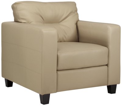 Serina Beige Bonded Leather Chair