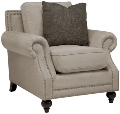 Chelsy Pewter Microfiber Chair