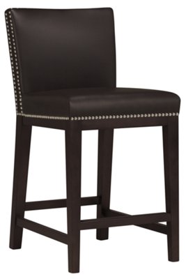 Dk Brown Bonded Leather 24" Upholstered Barstool