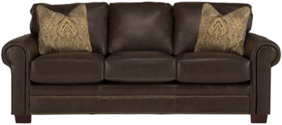 Dk Brown Bonded Leather Sofa