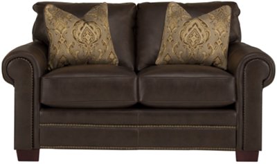 Dk Brown Bonded Leather Loveseat