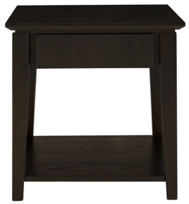 Wave Dark Tone Storage Square End Table