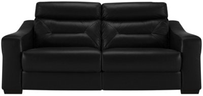 Taylor Black Leather & Vinyl Reclining Sofa