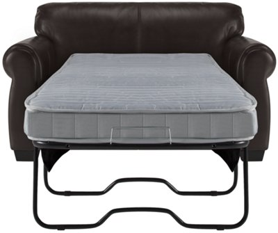 Palmer Dk Brown Leather & Vinyl Sleeper