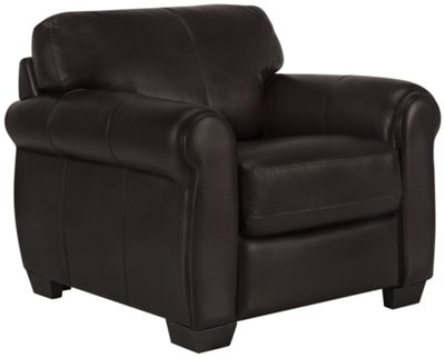 Dk Brown Leather & Vinyl Chair