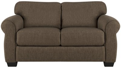 Dk Brown Fabric Loveseat