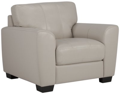 Lt Gray Leather & Vinyl Chair