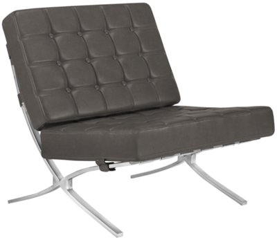 Europa Gray Bonded Leather Accent Chair