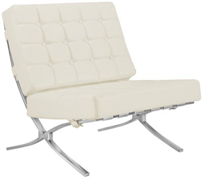 Europa White Bonded Leather Accent Chair