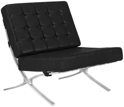 Europa Black Bonded Leather Accent Chair