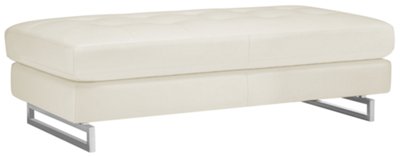 White Bonded Leather Ottoman