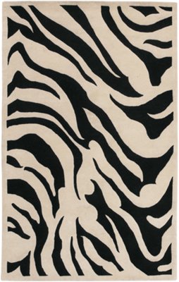 Zebra Lt Beige 5X8 Area Rug